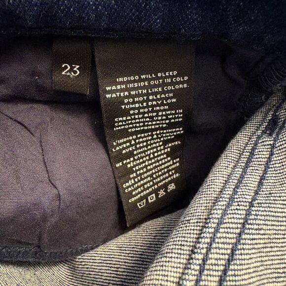 23" Waist J Brand Dark Wash Jeans Skinny Stretch Ankle Detail - Picture 2 of 6